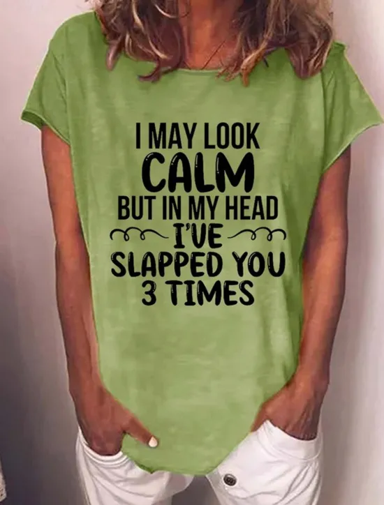 Outlet Women's T Shirt Letter Text Behavior Basic Neon & Bright Short Sleeve Round Neck Regular Tops Daily Weekend Print Black Red Blue Green Gray Spring, Fall, Winter, Summer Women T-Shirts