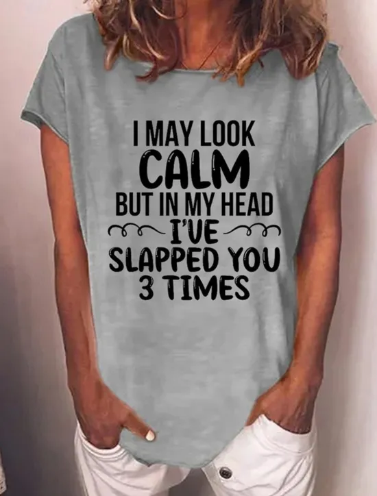 Outlet Women's T Shirt Letter Text Behavior Basic Neon & Bright Short Sleeve Round Neck Regular Tops Daily Weekend Print Black Red Blue Green Gray Spring, Fall, Winter, Summer Women T-Shirts