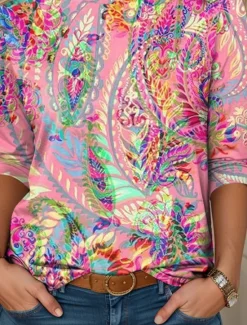 Sale Women's T shirt Long Sleeve Casual Print Regular Tops Daily Spring Fall Prefall Women Spring Tops
