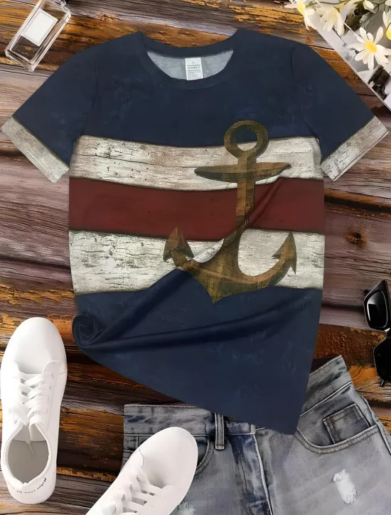 New Women's T Shirt Ocean Tropical Hawaiian Casual Short Sleeve Round Neck Regular Tops Daily Sports Going out Print Summer Women Women's Tops
