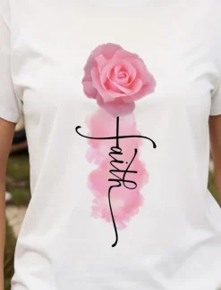 Clearance Women's T Shirt Ombre Floral Graphic Vintage Stylish Classic Short Sleeve Crew Neck Round Neck Regular Tops Daily Weekend Print Black White Yellow Pink Blue Summer Spring Women T-Shirts