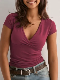 New Women's T Shirt Solid Color Graphic Fashion Stylish Basic Short Sleeve V Neck Regular Tops Daily Weekend Black White Wine Beige Summer Women T-Shirts