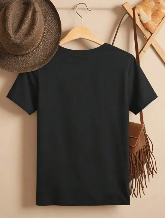 Best Women's T shirt Tee 100% Cotton Letter Daily Stylish Casual Short Sleeve Summer Women Boho Tops