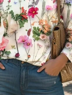 Clearance Women's T Shirt V Neck Long Sleeve Tunic Fashion Modern Casual Regular Tops Daily Weekend Print Pearl Wine Blue Purple Green Fall Winter Women Spring Tops