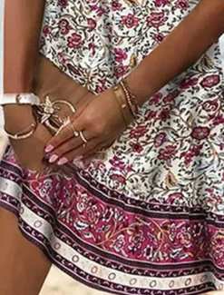 Online Women's Tank Dress Floral Ditsy Floral Print V Neck Midi Dress Bohemia Boho Daily Sleeveless Summer Spring Women Floral Dresses
