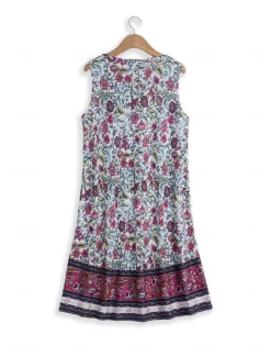 Online Women's Tank Dress Floral Ditsy Floral Print V Neck Midi Dress Bohemia Boho Daily Sleeveless Summer Spring Women Floral Dresses