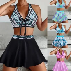 Discount Women's Tankini Two Piece Swimsuit Backless Swimwear Patchwork Swimwear Black Yellow Breathable Quick Dry Lightweight Sleeveless - Swimming Surfing Beach Summer Spring Women Bikinis