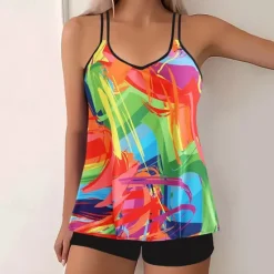 Best Women's Tankini Two Piece Swimsuit Racerback Swimwear Swimwear Sky Blue Purple Breathable Quick Dry Lightweight Sleeveless - Swimming Surfing Beach Summer Spring Women Tankinis