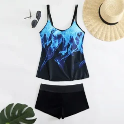 Best Women's Tankini Two Piece Swimsuit Racerback Swimwear Swimwear Sky Blue Purple Breathable Quick Dry Lightweight Sleeveless - Swimming Surfing Beach Summer Spring Women Tankinis