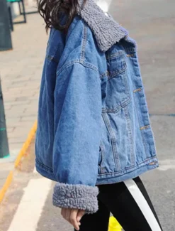 Hot Women's Teddy Coat Hoodie Jacket Denim Jacket Warm Breathable Pocket Fleece Lined Casual Plain Vacation Street Daily Wear Going out Single Breasted Regular Turndown Regular Fit Long Sleeve Outerwear Women Puffers & Parka|Jackets