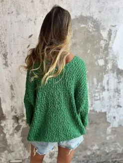 Best Women's Textured Sweater V Neck Fuzzy Knit Fall Winter Outdoor Elegant Fashion Daily Long Sleeve Solid Color Blue Fuchsia Women Pullovers & Tops