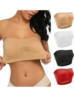 Women's Top Pure Color Fashion Hot Comfort Home Street Daily Nylon Breathable Bandeau Sleeveless Summer Spring Home Outfits Women Lingerie
