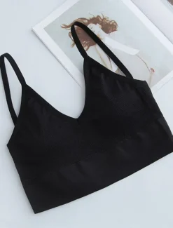 Best Women's Top Pure Color Fashion Sport Simple Daily Nylon Breathable Straps Sleeveless Tank Top Backless Chest pads Summer Spring Home Outfits Women Lingerie