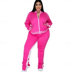 Women's Tracksuit Sweatsuit 2 Piece Athletic Winter Long Sleeve Thermal Warm Breathable Soft Fitness Running Jogging Sportswear Activewear Striped Black Yellow Light Green Women Two Piece Sets