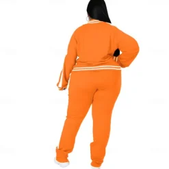 Women's Tracksuit Sweatsuit 2 Piece Athletic Winter Long Sleeve Thermal Warm Breathable Soft Fitness Running Jogging Sportswear Activewear Striped Black Yellow Light Green Women Two Piece Sets