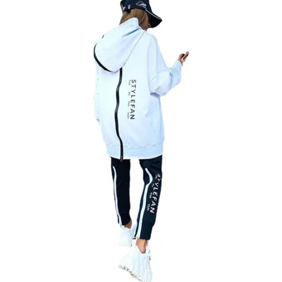 New Women's Tracksuit Sweatsuit Patchwork 2 Piece Casual Winter Long Sleeve Thermal Warm Windproof Breathable Fitness Running Walking Sportswear Activewear White / Black White Black / Hoodie / Athleisure Women Two Piece Sets