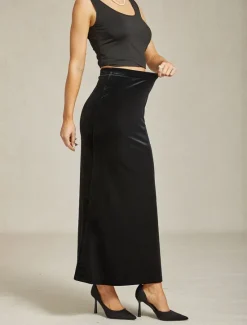 Online Women's Trumpet / Mermaid Elegant Vintage Long Maxi High Waist Skirts Stretchy Fall Velvet Women Skirts