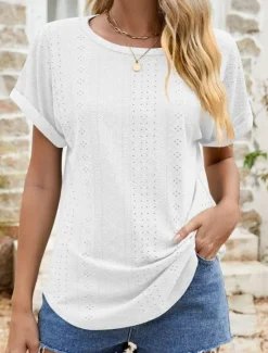 Sale Women's Tunic Dressy Tops Bohemia Tropical Fashion Short Sleeve Square Neck Regular Tops Vacation Daily Weekend Black White Pink Blue Summer Women Lace Tops