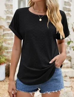 Sale Women's Tunic Dressy Tops Bohemia Tropical Fashion Short Sleeve Square Neck Regular Tops Vacation Daily Weekend Black White Pink Blue Summer Women Lace Tops