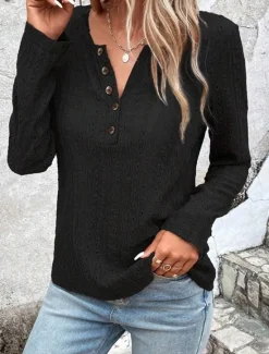 Sale Women's Tunic Elegant Casual Lace Long Sleeve Regular Tops Daily Black White Beige Spring Fall Women Lace Tops