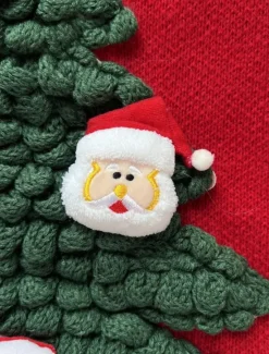 Discount Women's Ugly Sweater Sweaters Crew Neck Ribbed Knit Knitted Fall Winter Outdoor Casual Soft Long Sleeve Tree Black Red Women Pullovers & Tops|Ugly Sweater