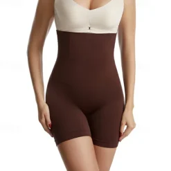 New Women's Underwear Shorts Scrunch Butt Shorts Shapewear Fashion Casual Comfort Short High Waist Plain Tummy Control Butt Lift Comfort High Elasticity Home Daily Gym Black Red Brown Apricot Skinny Women Shapewear