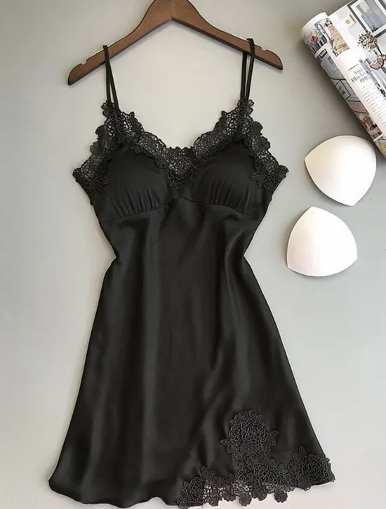 Best Women's Valentine Leopard Night Dress Sexy Lingerie Chemises Negligees Dress Pure Color Lovers Hot Comfort Home Bed Breathable Straps Sleeveless Backless Summer Spring Home Outfits Date Night Outfit Women Sleepwear|Lingerie
