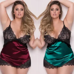 New Women's Valentine Night Dress Sexy Lingerie Plus Size Chemises Negligees Patchwork Lovers Hot Comfort Home Bed Breathable Straps Sleeveless Backless Home Outfits Date Night Outfit Women Lingerie