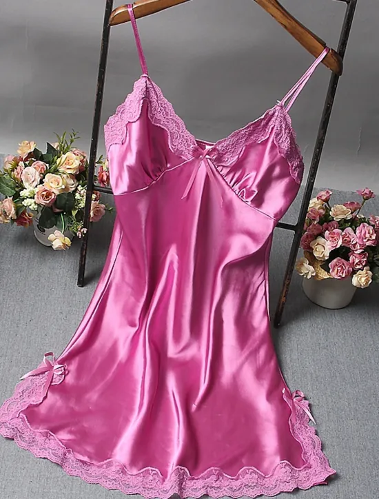 Women's Valentine Night Dress Sexy Lingerie Lace Erotic Sexy Bodies Nightwear Solid Colored Hot Comfort Soft Home Breathable Home Outfits Date Night Outfit Women Lingerie