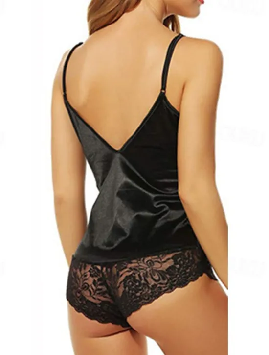 Best Women's Valentine Night Dress Sexy Lingerie Lace Backless Sexy Erotic Bodies Nightwear Color Block Hot Comfort Soft Home Breathable Home Outfits Date Night Outfit Women Lingerie