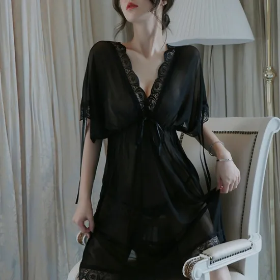 Women's Valentine White Night Dress Sexy Lingerie Lace Bodies Nightwear Solid Colored Comfort Home Bed Breathable Date Night Outfit Women Lingerie
