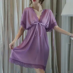 Women's Valentine White Night Dress Sexy Lingerie Lace Bodies Nightwear Solid Colored Comfort Home Bed Breathable Date Night Outfit Women Lingerie