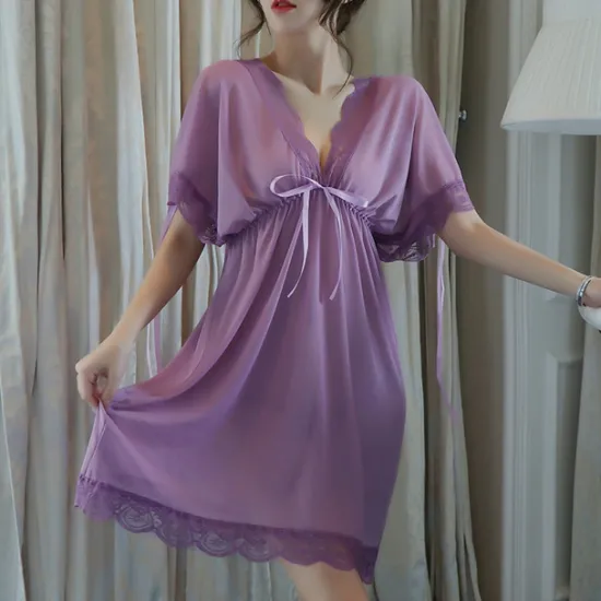 Women's Valentine White Night Dress Sexy Lingerie Lace Bodies Nightwear Solid Colored Comfort Home Bed Breathable Date Night Outfit Women Lingerie