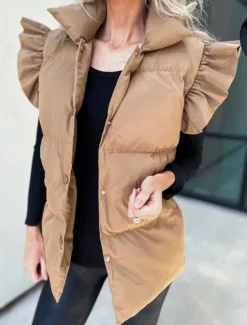 Sale Women's Vest Outdoor Street Daily Fall Winter Regular Coat Regular Fit Warm Breathable Comtemporary Stylish Jacket Sleeveless Solid Color with Pockets Black Pink Khaki Women Puffers & Parka