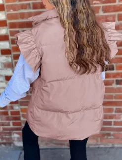 Sale Women's Vest Outdoor Street Daily Fall Winter Regular Coat Regular Fit Warm Breathable Comtemporary Stylish Jacket Sleeveless Solid Color with Pockets Black Pink Khaki Women Puffers & Parka