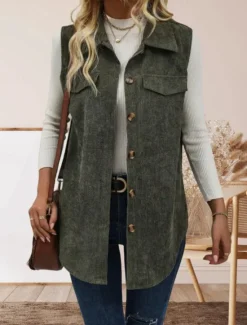 Online Women's Vest Outdoor Street Daily Wear Fall Winter Regular Coat Regular Fit Thermal Warm Breathable Stylish Casual Jacket Sleeveless Solid Color with Pockets Women Vest