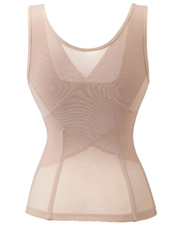 Discount Women's Waist Trainer Corsets Shapewears Tummy Control Push Up Front Close Office Yoga Running Gym Sport Breathable Comfortable Pure Color Hook & Eye Home Outfits Women Shapewear