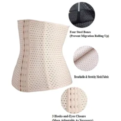 Sale Women's Waist Trainer Shapewears Tummy Control Push Up Front Close Office Yoga Running Gym Plus Size Sport Breathable Solid Color Hook & Eye Home Outfits Women Shapewear