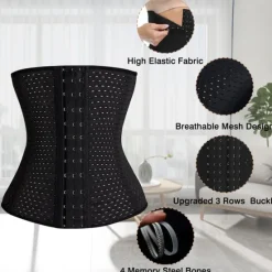 Sale Women's Waist Trainer Shapewears Tummy Control Push Up Front Close Office Yoga Running Gym Plus Size Sport Breathable Solid Color Hook & Eye Home Outfits Women Shapewear