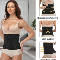 Sale Women's Waist Trainer Shapewears Tummy Control Push Up Front Close Office Yoga Running Gym Plus Size Sport Breathable Solid Color Hook & Eye Home Outfits Women Shapewear