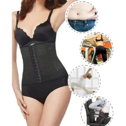 Sale Women's Waist Trainer Shapewears Tummy Control Push Up Front Close Office Yoga Running Gym Plus Size Sport Breathable Solid Color Hook & Eye Home Outfits Women Shapewear