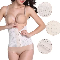 Women's Waist Trainer Shapewears Tummy Control Push Up Front Close Office Yoga Running Gym Plus Size Sport Breathable Solid Color Hook & Eye Home Outfits Women Shapewear