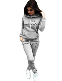 Hot Women's Warm Sports Hoodie Tracksuit Pants Sets Joggers Pants Trousers Long Sleeve Hooded Graphic Drawstring Print Outdoor Casual Black Pink Red Fall & Winter Regular Fit Women Two Piece Sets