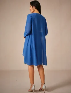 Clearance Women's Wedding Guest Jacket Dress Lace Dress Chiffon Dress Cocktail Dresses Formal Dresses Cardigan Ruched Long Sleeve Cocktail Party Spring Summer Fall Women Chiffon Dresses