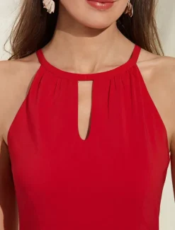 Outlet Women's Wedding Guest Wear Cocktail Party Semi Formal Elengant Romantic Halter Neck Open Back Jumpsuit dress to impress 2024 Women Jumpsuits