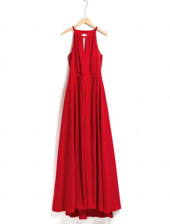 Outlet Women's Wedding Guest Wear Cocktail Party Semi Formal Elengant Romantic Halter Neck Open Back Jumpsuit dress to impress 2024 Women Jumpsuits
