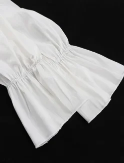 New Women's Dress Mini Dress Ruffle Date Vacation Streetwear Casual V Neck Long Sleeve Color Women White Dresses