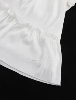 New Women's Dress Mini Dress Ruffle Date Vacation Streetwear Casual V Neck Long Sleeve Color Women White Dresses