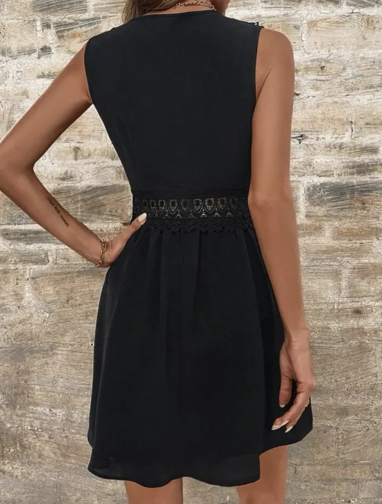 Best Women's White Dress Mini Dress Cotton with Sleeve Party Date Elegant V Neck Sleeveless Black White Color Women White Dresses