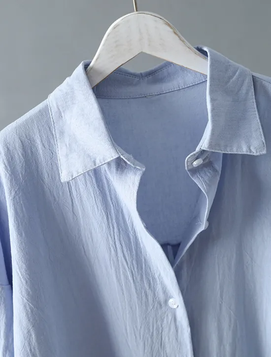 Hot Women's White Dress Shirt Dress Cotton Linen Dress Midi Dress Office Vacation Linen Basic Casual Shirt Collar Button Long Sleeve Summer Spring Loose Fit Plain Women Dresses|White Dresses